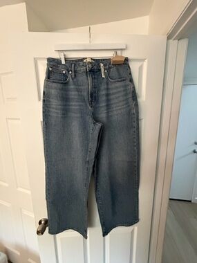 Madewell Curvy Perfect Wide-Leg Women's Jeans in Medium Wash Blue
